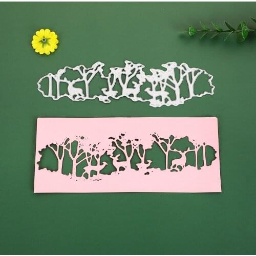 Forests Deer Animal Cutting Dies Album Card Making Crafts Embossing Stencil Slimline Dies Clear Stamps Scrapbooking DIY Mold
