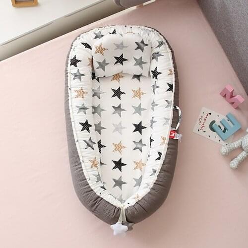 Artfunning Honeycomb ventilated folding removable and washable portable crib, fully removable baby pillow, travel crib