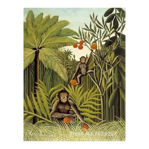 Modern painting for dining room The Monkeys in the Jungle Henri Rousseau High quality Hand painted