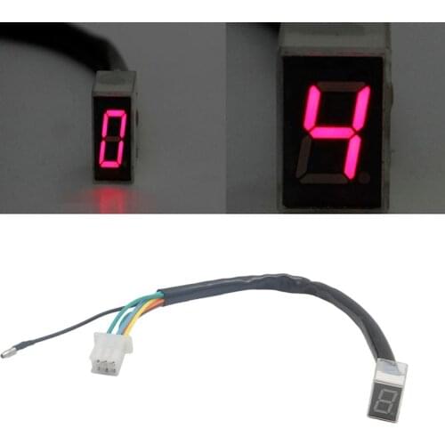 Universal LED Digital Gear Indicator Motorcycle Display Shift Lever Sensor 6XDB