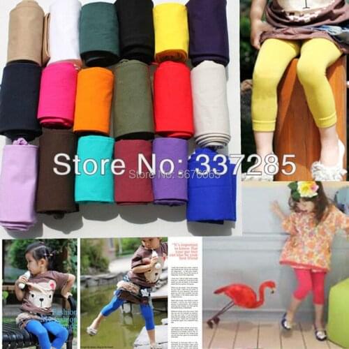 Spring Autumn Baby girls nine-point dance leggings candy colors kid calf-length pants ankle-length child Velvet legging trousers