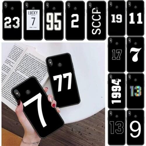 YNDFCNB Lucky number And letter Phone Case For Xiaomi Redmi 4X 5Plus 6A 7 7A 8 8A Redmi Note 4 5 7 8 9 Note 8T 8Pro 9Pro Phone