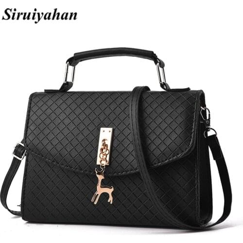Siruiyahan Bag Women Messenger Bags Leather Flap Plaid Hard HandBags for Women Bag Female Bolsa Feminina Handbags