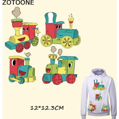 ZOTOONE 4 Style Cartoon Train Patches for Clothes A-level Washable DIY Kids Accessory Decoration Easy Print By Household Irons E