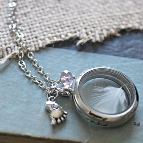 1PC 30MM New Mom Necklace-Lock of Baby Hair Keepsake Locket New Mom Necklace New Baby Gift