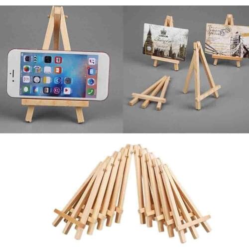 10pcs Mini DIY Wood Stand Artist Wooden Easel Wedding Table Card Stand Display Holder For Party Decoration 15*8cm Triange Easel