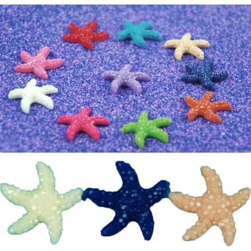 10pcs Mini Resin Cute Multi-color Miniature Starfish Fish Tank Aquarium Ornaments Decor Home Decoration