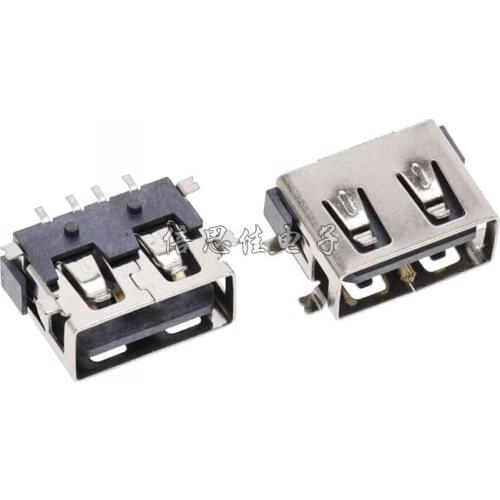 30pcs/USB Socket A Female seat Short body 10.0 Flat mouth USB Interface Female seat Type A Short body USB