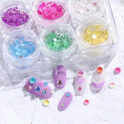 1box Candy Colors 3D Mermaid beads Nail Art Decorations Rhinestones Strass Shiny light-sensitive crystal glass beads