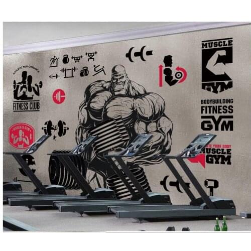 3d wallpaper 3d murals wallpaper for walls 3 d Gym mural custom Muscle male fitness club background wall image wall decoration