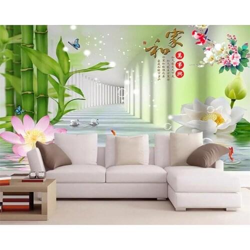 Beibehang Custom wallpaper shipping bamboo flowers TV background walls murals home decor living room bedroom murals 3d wallpaper