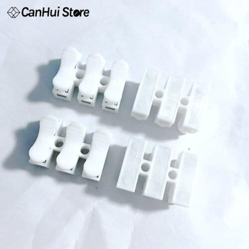 50Pcs/lot 3P G8 CH-3 Spring Wire Connector Splice LED Strip Light No Welding No Screw Connector Cable Crimp Clamp Terminal 3 Way