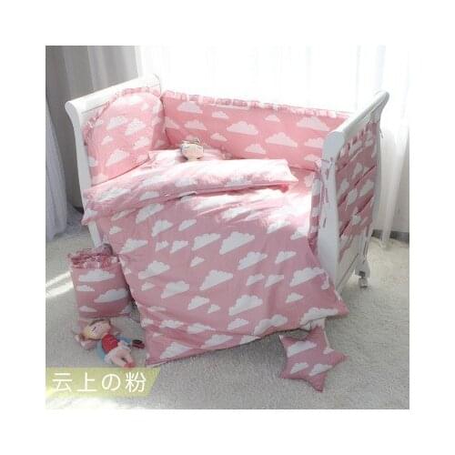 9PCS Full Set baby crib bedding set kit the baby crib bumper child by bed around постельное белье,4bumper/sheet/pillow/duvet