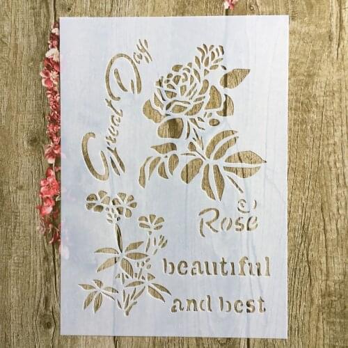 A4 29 * 21cm Rose DIY Stencils Wall Painting Scrapbook Coloring Embossing Album Decorative Paper Card Template