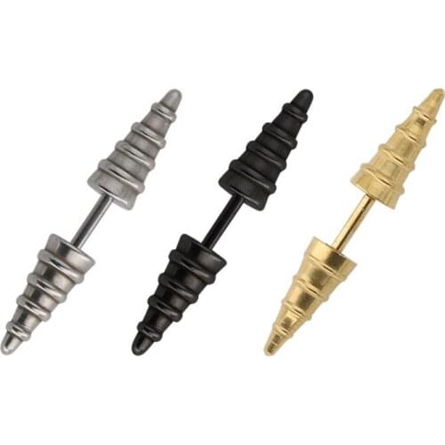 BAECYT 2021 Fashion Titanium Stainless Steel Thread Screw Stud Earrings Popular Ornament Human Puncture Cool Earrings