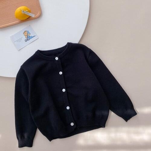 Spring and Autumn Products Childrens Fashion Western-style Knitted Cardigan for Boys and Girls Pure Color Wild Sweater Jacket