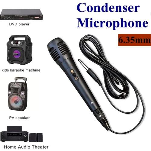 Mini Handheld Wired Microphone XLR to 6.35 mm Condenser Microphone for Karaoke Machine DVD KTV Audio Amplifier Speaker mic