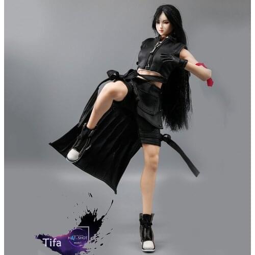 In Stock HS-03 1/6 Tifa Lockhart Costume Fantasy Girl Goddess Clothes Solid Shoes Accessory Model for 12'' S22A Body Accessory