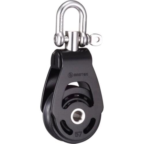 Marine Boat Yacht Sailboat Dinghy 57mm 2 1/4 Inch Aluminum Single Swivel Shackle Block Small Boat Block Master ALC-5701F