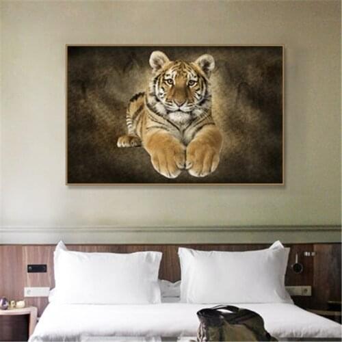 Tiger Stickers Room Decorations Aesthetic Living Room 3D Wallpaper Creative Wall Panel Bedroom Furnitur College Dormitory Decals