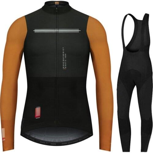 Autumn 2021 Team Spain Cycling Jersey 9D Bib Set MTB Uniform Bicycle Clothing Quick Dry Bike Clothes Mens Long Cycling Wear