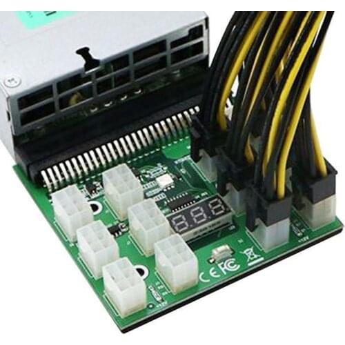 PCI-E 12/17x 6Pin Power Supply Breakout Board Adapter Converter 12V for Ethereum BTC Antminer Miner Mining HP Server PSU GPU