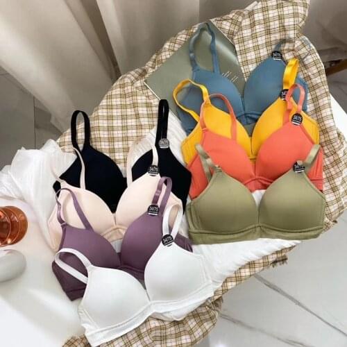 Simple Solid color Lingerie Fashion Seamless Women Bra Comfortable Breathable Push Up Bralette Wireless Girl Brassiere