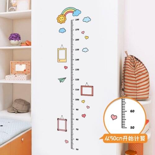 QDRR Creative cartoon height sticker childrens room decoration wardrobe sticker baby height measurement Wall Sticker Removable