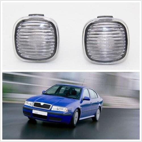 2pcs For Skoda Octavia MK1 A4 2001 2002 2003 2004 2005 2006 2007 2008-2011 Car-Styling Side Marker Turn Signal Light Repeater