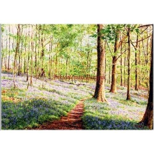 Needlework for embroidery DIY DMC High Quality - Counted Cross Stitch Kits 14 ct Oil painting - Bluebells, Brathay Woods