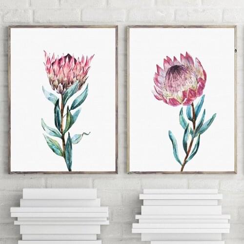 Nordic Home Decoration Botanical Canvas Painting Watercolour Flower Posters and Prints Wall Art Pictures Decor for Living Room