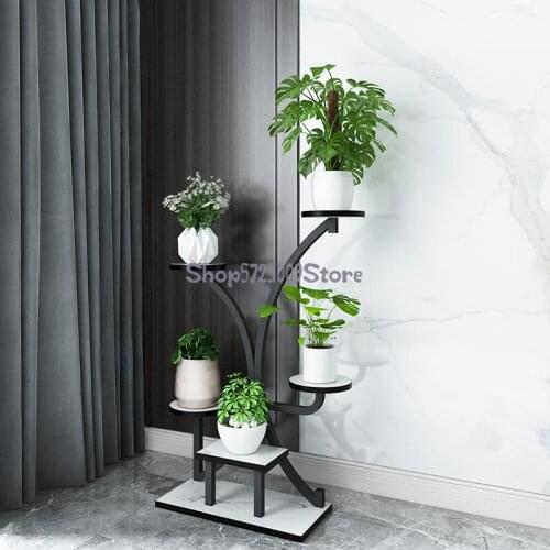 Living room flower stand simple indoor green radish floor with wheel multi-layer rack Nordic iron light luxury succulent flower