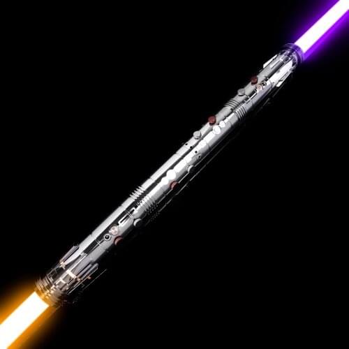 DamienSaber Double Hilt Lightsaber Sensitive Smooth Swing Xeno Pixel Metal Heavy Dueling Handle With Infinite Color Changing