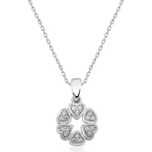 Tevuli 925 Sterling Silver Heart Circle Lady Necklace