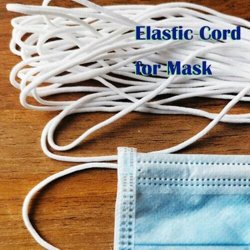 3mm 50 Meters White Black Thin Round Elastic Band Elastic Rubber Rope Ear Hanging Rope Handmade DIY elastic Tape sewing For Mask