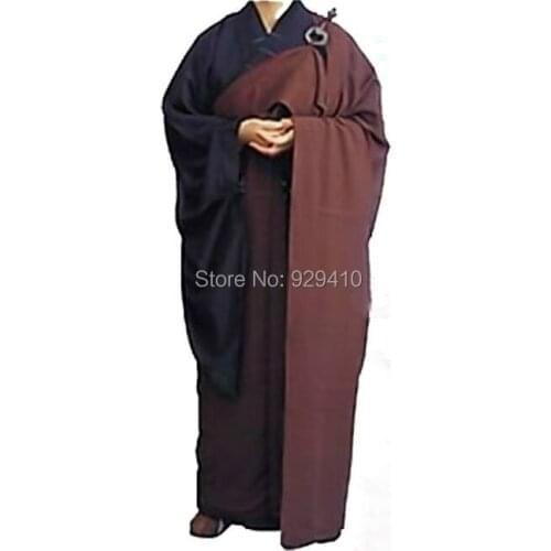 UNISEXbuddhist Monksabbot robeclothing five precepts Bodhisattva martial arts suitsgown meditation layuniforms garment 2pcs/set