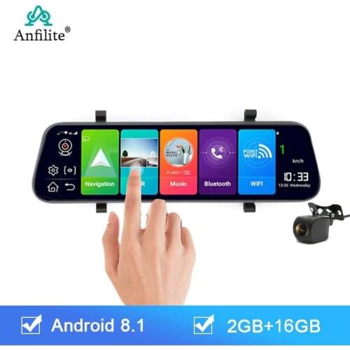 Anfilite 10" Android 8.1 ADAS 4G WIFI 2GB+16GB GPS navigation 1080P dashcam mirror camera car dvr car camera dashcam