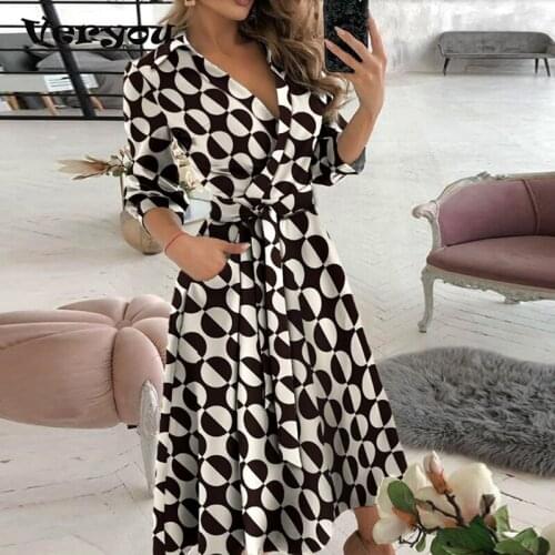Elegant Women Letter Diamond Print Party Dresses Spring Fashion Sexy V-Neck Belt A-Line Dresses Female Casual Long Sleeve Dress