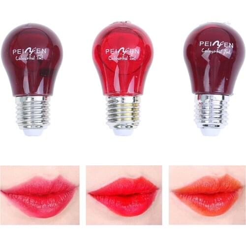 3Colors Liquid Light Bulb Lipstick Gloss Tint Long Lasting Natural Kissproof Red Pink Orange Lipstick Lips Beauty Makeup