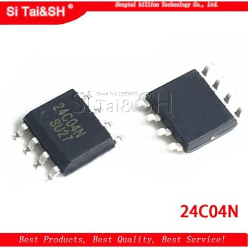 10PCS 24C04N AT24C04 24C04 AT24C04N-10SU-2.7 SOP8