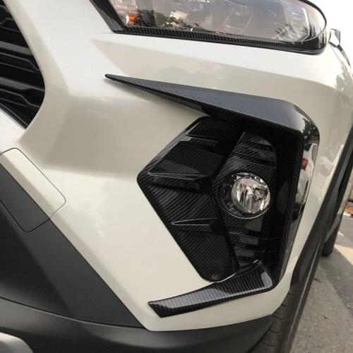 2pcs Front Foglight Eyebrow Eyelids Cover Trim Fog Light Lamp Protector For Toyota RAV4 RAV 4 2019 2020