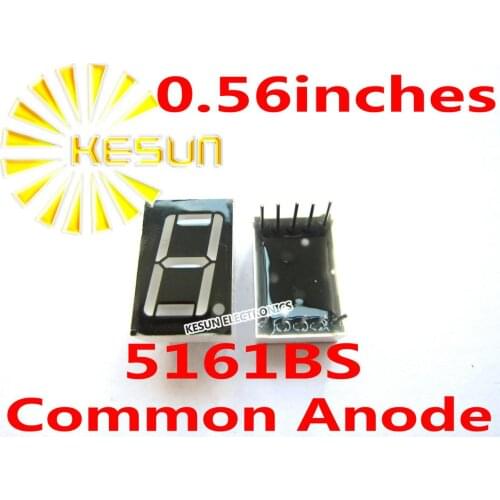 200PCS x 0.56 inches Red Jade Green Blue Single Digital Tube LED Display Module 5161BS 5161AS 5161BB 5161AB 5161BGG Light Beads