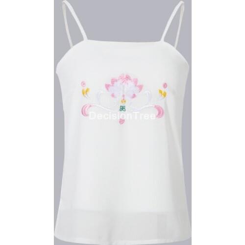 2021 chinese camisoles tang suit tank tops flower embroidery lace tanks top womens camisole sleeveless vest oriental hanfu shirt