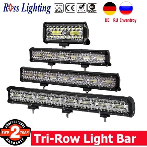 3 Row Off Road Light Bar Combo 4" 7" 12" 20" 23"inch 180W 240W LED Bar Work Light for Truck Boat 4x4 Driving Light SUV 12V