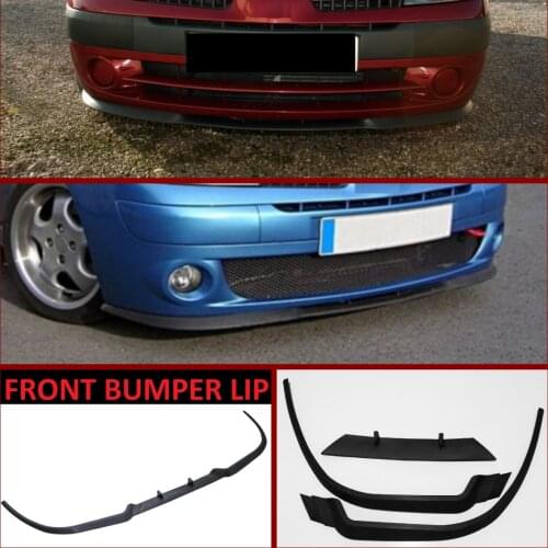 For Renault Clio MK2 MK3 B C CUPRA R Front Bumper Lip Universal 3pcs Diffuser Black Bumper Lip Spoiler Body Kit Tuning Protector