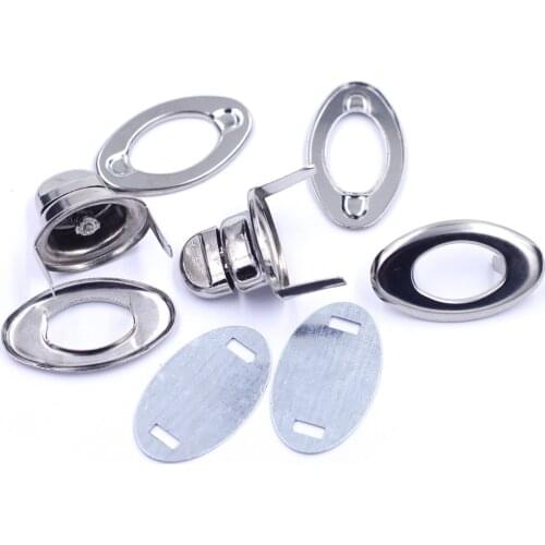 5 Sets Metal Oval Coin Purse Bag Purse Twist Turn Lock Clasps Silver Tone Handbag DIY Accessories 35x33mm