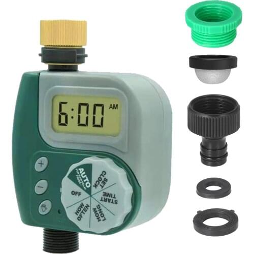 Automatic Irrigation Controller Programmable Water Timer Garden Lawn Faucet Hose Timer 1-Outlet Leakpoof Copper Connector
