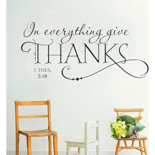 Family bless everything give thanks bible quote wall decals classic christian wall stickers for kids rooms decor diy vinyl gifts