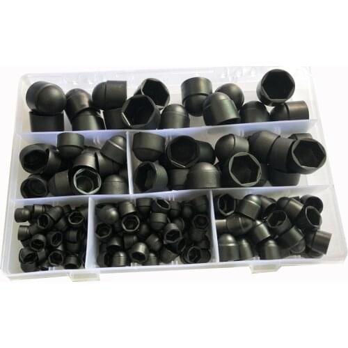 Black White Dome Protection Cap Covers Exposed Hexagon Plastic PE Nut Bolt Assortment Kits