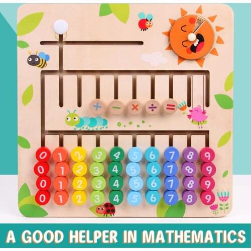 Wooden Abacus Math Toys For Kids Montessori Multiplication Table Baby Educational Numbers Counting Calculating Bead Children Toy